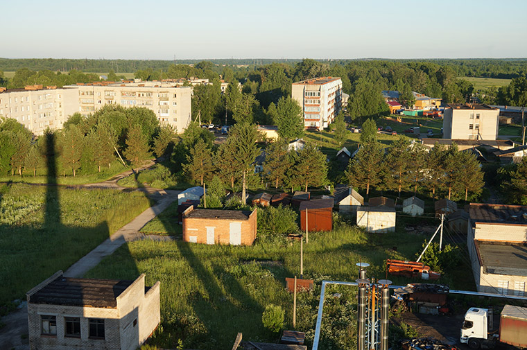 Вид с высоты на село Шухободь