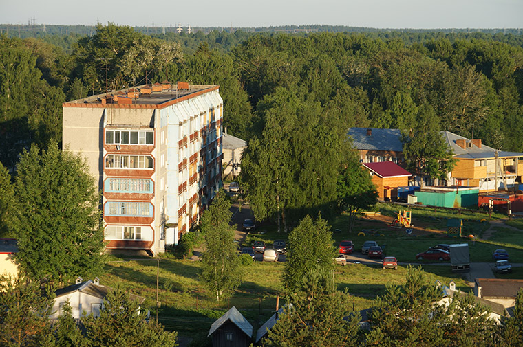 Вид с высоты на село Шухободь
