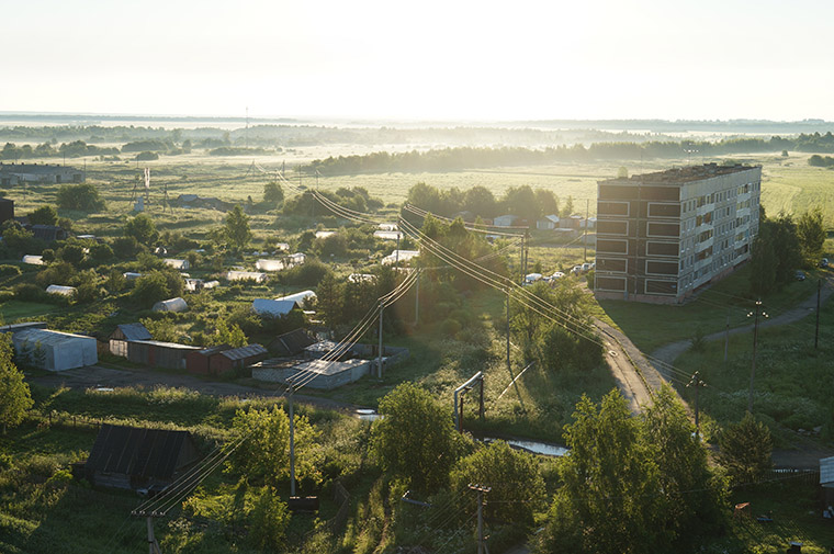 Вид с высоты на село Шухободь