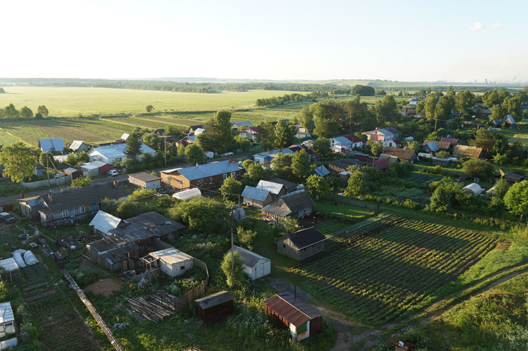 Вид с высоты на село Шухободь